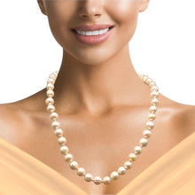 Natural Freshwater Pearl 9mm Cream Ringed Necklace 19.5inch Timeless Pearl Necklace for Peace and Positive Energy