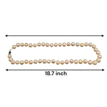 Natural Freshwater Pearl 9mm Cream Ringed Necklace 18.7inch Classic Design Jewelry for Strength and Emotional Clarity