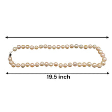 Natural Freshwater Pearl 9mm Cream Ringed Necklace 19.5inch Timeless Pearl Necklace for Peace and Positive Energy