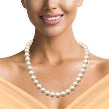 Natural Freshwater Pearl 10mm Cream Round Necklace 17inch June Birthstone Jewelry for Purity and Calm Energy