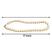 Natural Freshwater Pearl 10mm Cream Round Necklace 17inch June Birthstone Jewelry for Purity and Calm Energy