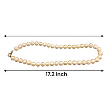 Natural Freshwater Pearl 10mm Cream Round Necklace 17.2inch Classic Pearl Strand for Timeless Style and Harmony