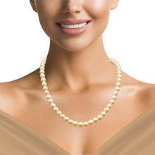 Natural Freshwater Pearl 7mm White Round Necklace 16.9inch Graceful Pearl Jewelry for Softness and Inner Calm