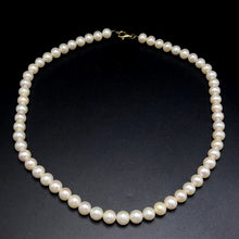 Natural Freshwater Pearl 7mm White Round Necklace 17.1inch Bridal Jewelry for Grace Love and New Beginnings