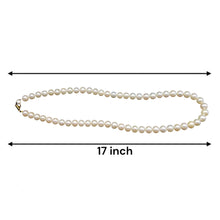 Natural Freshwater Pearl 7mm White Round Necklace 17inch Classic Pearl Jewelry for Purity and Loving Energy