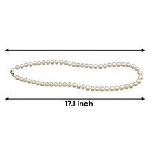 Natural Freshwater Pearl 7mm White Round Necklace 17.1inch Bridal Jewelry for Grace Love and New Beginnings