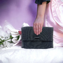 Handmade Purse Black Pearls Beaded Luxury Shoulder Bag