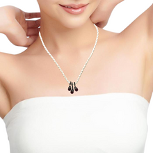 Natural Garnet Gemstone 10mm Drop Shape Pendant With White Twisted Cord Necklace Known For Passion Vitality And Strength