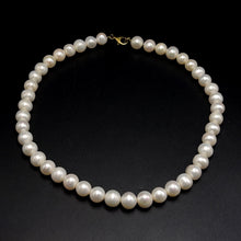 Natural Freshwater Pearl 10mm White Round Necklace 16.7inch Glossy Pearl Jewelry for Radiance and Peace