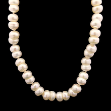 Natural Freshwater Pearl 9mm Cream Round Necklace 19.5inch Classic White Pearl Jewelry for Purity and Healing