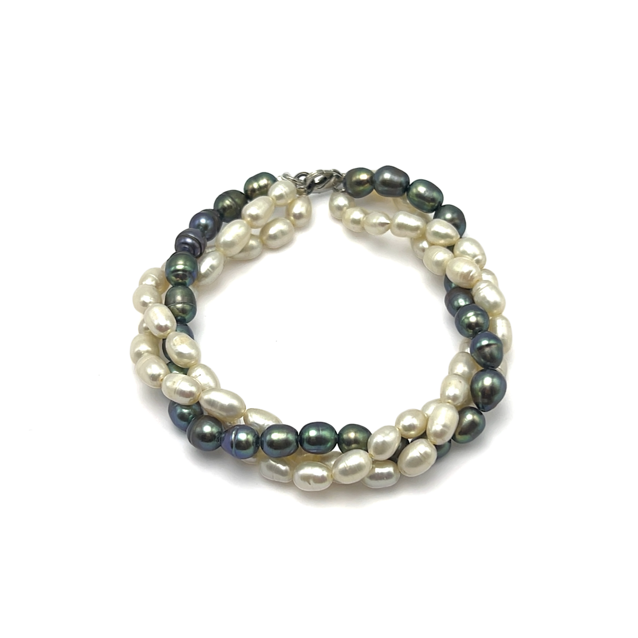 Freshwater Pearl Bracelet White Grey Drop Button Shape 9 Inch Perfect for Bridal Jewelry Symbol of Care Serenity and Calming Energy