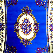 Persian Rectangle Carpet Viking Blue Oval Texture 5.25x7 ft Rug
