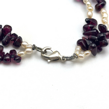 Natural Garnet Drop & Pearl Rice Gemstone Bracelet