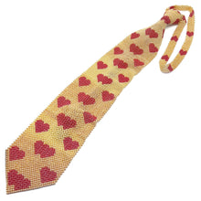 Handcrafted Hearts Pattern Pearl Tie Romantic and Charming