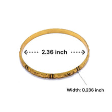 Ethnic Yellow Gold Plated metal Bangles Featuring Engraved Geometry and Heritage-Inspired Texture