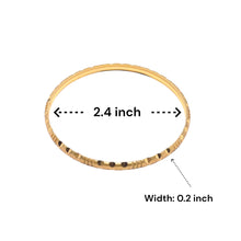 Elegant Yellow Gold Plated Bangles Featuring Textured Traditional Design and Fine Geometric Engravings Electro Gold Plated Bangle