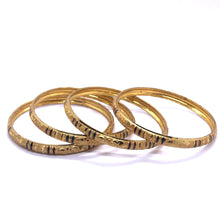 Designer Yellow Gold Plated metal Bangles with Engraved Texture and Geometric Motifs for a Traditional Look