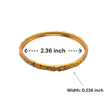 Vintage-Inspired Yellow Gold Plated Bangles with Detailed Geometric Engravings and Traditional Electroplated Gold Bangle