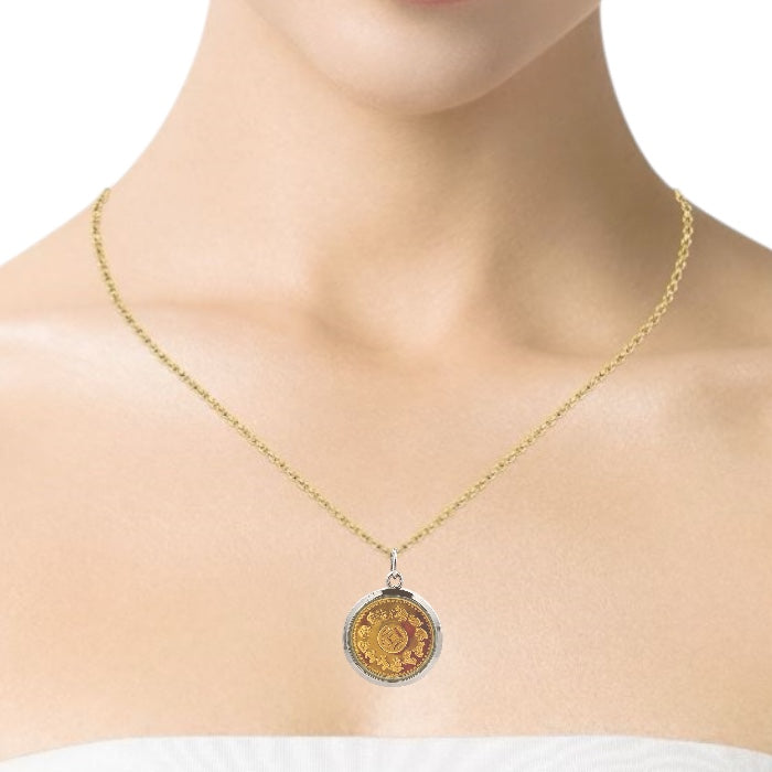 Tri-Dathu Divine Chinese Characters & Zodiac Sign Pendant – Handcrafted Unisex Talisman in Gold, Silver & Copper for Peace, Enlightenment & Spiritual Protection Gift