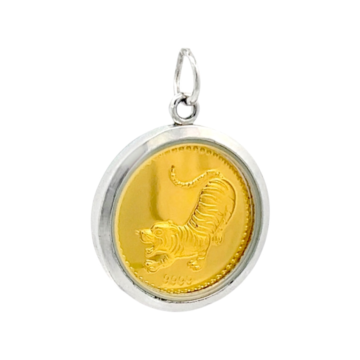 Year of Tiger Chinese Zodiac Pendant – Handcrafted Tri-Dhatu Talisman in Gold, Silver & Copper for Courage, Leadership & Bold Protection