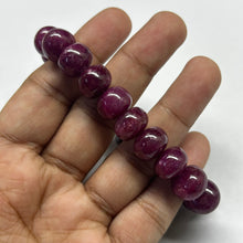 Natural Ruby Bracelet | Smooth 11–12mm Rondelle Beads 20 Pcs 248 Carats | Burgundy Red VVS Clarity | July Birthstone Jewelry