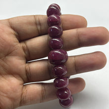 Natural Ruby Bracelet | Smooth 9-11mm Rondelle Beads 21 Pcs 228 Carats | Burgundy Red VVS Clarity | Unisex Gemstone Jewelry