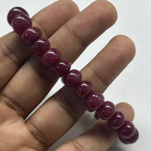 Natural Ruby Bracelet | Smooth 9-10mm Rondelle Gemstone Beads | 27 Pcs 158 Carats | Rich Burgundy Red VVS Clarity | Timeless Wrist Jewelry For Her