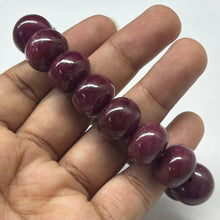 Handmade Natural Ruby 412 Carats Bracelet | Smooth 14-15mm Rondelle Beads 16 Pcs | Crimson Red VVS Clarity | High Value Gemstone Jewelry