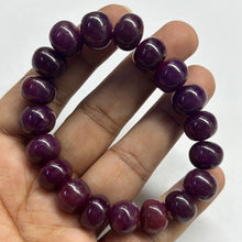 Natural Ruby Bracelet | Smooth 10-12mm Rondelle Beads 19 Pcs 235 Carats | Deep Crimson Red VVS Clarity | Gemstone Jewelry Gift