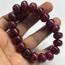 Natural Ruby Bracelet | Smooth 12–13mm Rondelle Beads 19 Pcs 300 Carats | Deep Crimson Red VVS Clarity | Elegant Gemstone Jewelry