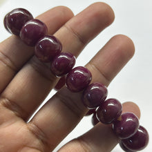 Natural Ruby Bracelet | Smooth 12–13mm Rondelle Beads 19 Pcs 300 Carats | Deep Crimson Red VVS Clarity | Elegant Gemstone Jewelry