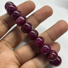 Natural Ruby Bracelet | Smooth 10-12mm Rondelle Beads 21 Pcs 247 Carats | Crimson Red VVS Clarity | Adjustable Gemstone Jewelry