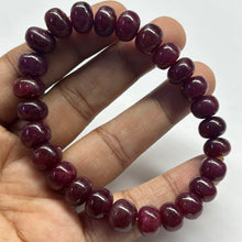 Natural Ruby Bracelet | Smooth 8-10mm Rondelle Beads 26 Pcs 178 Carats | Deep Crimson Red VVS Clarity | High Quality Luxury Gemstone Jewelry