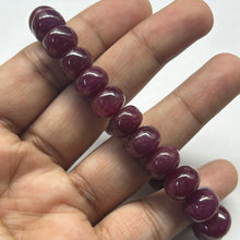 Natural Ruby Bracelet | Smooth 10-11mm Rondelle Beads | 24 Pcs 215 Carats | Crimson Red VVS Clarity | Unisex Gemstone Jewelry