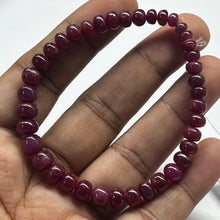 Natural Ruby Bracelet | Smooth 4-7mm Rondelle Beads 39 Pcs 64 Carats | Rich Burgundy Red VVS Clarity | Unisex Gemstone Jewelry