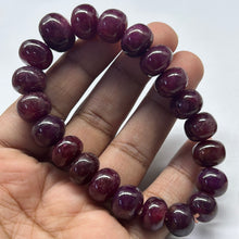 Natural Ruby Bracelet | Smooth 11–14mm Rondelle Beads 21 Pcs 280 Carats | Scarlet Red VVS Clarity | Classic Gemstone Jewelry