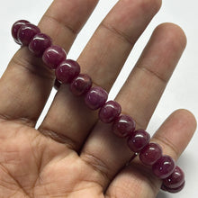 Natural Ruby Bracelet | Smooth 7-9mm Rondelle Beads 29 Pcs 138 Carats | Deep Burgundy Red VVS Clarity | Genuine Minimalist Gemstone Jewelry