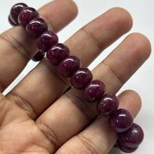 Natural Ruby Bracelet | Smooth 9-10mm Rondelle Beads 24 Pcs 185 Carats | Scarlet Red VVS Clarity | Adjustable High-Quality Gemstone Jewelry