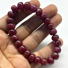 Natural Ruby Bracelet | Smooth 8-9mm Rondelle Beads 25 Pcs 161 Carats | Burgundy Red VVS Clarity | Precious Gemstone Jewelry