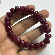 Natural Ruby Bracelet | Smooth 9-10mm Rondelle Beads 24 Pcs 171 Carats | Crimson Red VVS Clarity | July Birthstone Gemstone Jewelry