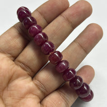 Natural Ruby Bracelet | Smooth 9-10mm Rondelle Beads 24 Pcs 171 Carats | Crimson Red VVS Clarity | July Birthstone Gemstone Jewelry