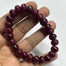 Natural Ruby Bracelet | Smooth 9-10mm Rondelle Beads 25 Pcs 166 Carats | Rich Crimson Red VVS Clarity | Genuine Luxury Gemstone Adjustable Jewelry