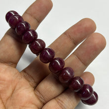 Natural Ruby Bracelet | Smooth 10–11mm Rondelle Beads | 23 Pcs 229 Carats | Crimson Red VVS Clarity | Stretchable Gemstone Jewelry