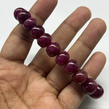 Natural Ruby Bracelet  | Smooth 10-11mm Rondelle | 23 Pcs 228 Carats | Crimson Red VVS Clarity | Classic Gemstone Jewelry