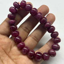 Natural Ruby Bracelet  | Smooth 10-11mm Rondelle | 23 Pcs 228 Carats | Crimson Red VVS Clarity | Classic Gemstone Jewelry