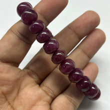 Natural Ruby Bracelet | Smooth 10mm Rondelle Beads 23 Pcs 193 Carats | Crimson Red VVS Clarity | Genuine Gemstone Jewelry