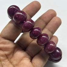 Natural Ruby Bracelet | Smooth 15–16mm Rondelle Beads 16 Pcs 486 Carats | Crimson Red VVS Clarity | Precious Gemstone Jewelry