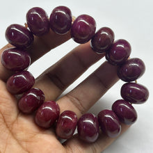 Natural Ruby Bracelet | Smooth 15–16mm Rondelle Beads 16 Pcs 486 Carats | Crimson Red VVS Clarity | Precious Gemstone Jewelry