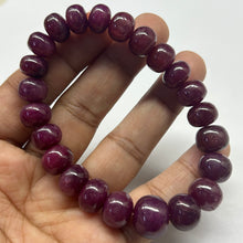 Natural Ruby Bracelet | Smooth 9–13mm Rondelle Beads 23 Pcs 223 Carats | Rich Crimson Red VVS Clarity | Beaded Gemstone Jewelry