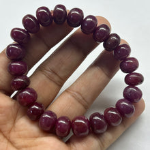 Natural Ruby Bracelet | Smooth 10mm Rondelle 23 Pcs 200 Carats | Crimson Red VVS Clarity | Bead Gemstone Jewelry